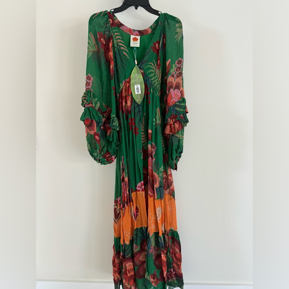 Farm Rio maxi long sleeve dress